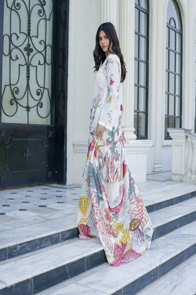 White Bloom Luxe Lawn Suit