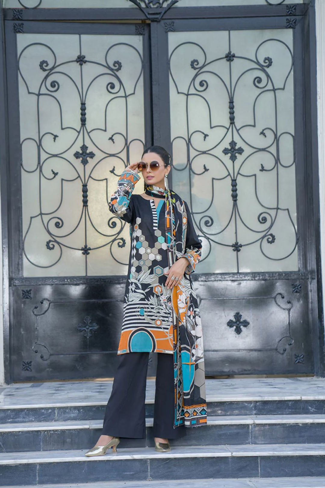 Urban Geometry Unstitched Lawn Suit